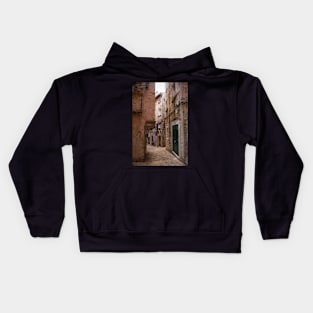 Back Street in Rovinj Old Town, Croatia Kids Hoodie